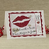 Romantic Personalized Greeting Cards - Sealed With A Kiss - 7473