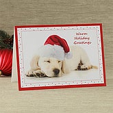 Personalized Puppy Dog Holiday Greeting Card - 7476