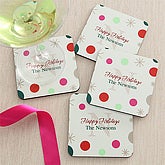 Festive Monogram Personalized Coasters