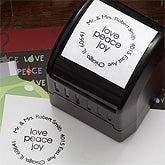Personalized Holiday Address Stamp - Love, Peace, Joy - 7621