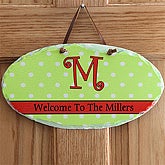 Personalized Holiday Wall Plaque - Polka Dots - 7629