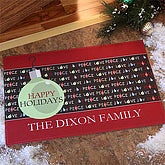 Personalized Christmas Holiday Doormats - Peace, Love, Joy - 7630