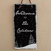 Personalized Holiday Wall Sign Decorations - Winter Snowscape - 7633