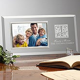 Glass Personalized Picture Frames - Floral Monogram - 7654