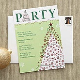 Christmas Tree Personalized Holiday Party Invitations - 7697