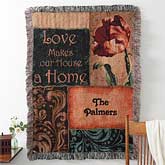 Personalized Family Afghan - Love Makes Our House A Home - 7727