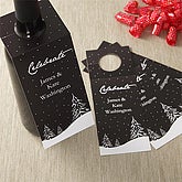 Personalized Wine Bottle Tags - Winter Snowscape - 7738