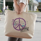 Personalized Tote Bag - Peace Symbol - 7765
