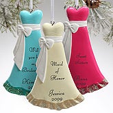 Personalized Christmas Ornament - Evening Gown Dress - Fuchsia, Evening Gown Dress Christmas Ornament - Turquoise