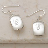 Personalized Sterling Silver Earrings with Initial Monogram - Aspire - 7872