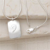 Personalized Sterling Silver Necklace with Initial Monogram - Aspire - 7873