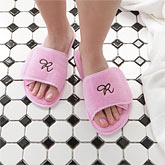 Initial Monogram Personalized Pink Spa Slippers - 7898
