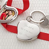 Personalized Heart Photo Locket Keychain - Key To My Heart - 7996