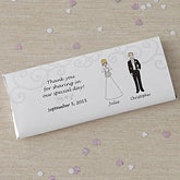 Personalized Bride & Groom Character Wedding Favors Candy Bar Wrappers - 8034
