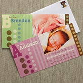 Photo Baby Birth Announcements - Alphabet Name - 8067