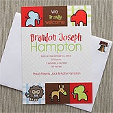 Animal Love© Personalized Baby Announcement