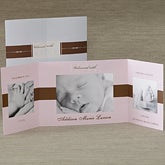 Personalized Photo Baby Announcement Gatefold Cards - Welcomed With Love - 8078