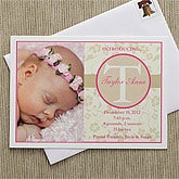 Floral Monogram© Photo Baby Announcement