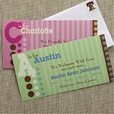 Personalized Birth Announcements - Alphabet Name - 8089