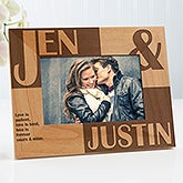 Romantic Personalized Picture Frames - Because of You Horizontal Design