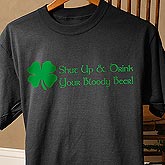 Personalized Irish Shamrock T-Shirt with Custom Message - 8122
