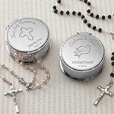 Personalized Silver Engraved Rosary Case - 8222 Personalized Silver Engraved Rosary Case - 8222