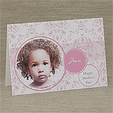 Floral Damask© Personalized Photo Greeting Card