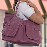 Over-sized Embroidered Berry Tote Bag