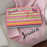 Personalized Girls Lap Desk & Blanket Set - Dream Dot - 8265