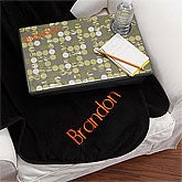 Boy's Personalized Camouflage Lap Desk, Personalized Black Fleece Blanket
