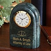 Attorney At Law© Marble Desk Clock