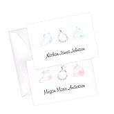 Personalized Tiny Treasures Blue Note Card Set, Pink Note Card Set