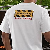Personalized BBQ Grill T-Shirt - Stand Back - 8430