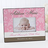 Personalized Baby Picture Frame - Floral Damask - 8459