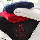 Personalized Corporate Embroidered Logo Fleece Throw - 8544