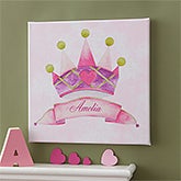 Personalized Kids Canvas Art - Princess Crown - 8632
