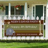 Personalized Kids Birthday Party Banners - Animal Safari birthday gift