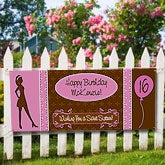 Personalized Birthday Party Banner - Sweet 16 birthday gift