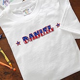 Patriotic Personalized Baby Bibs - Stars & Stripes, Toddler Sweatshirt - Stars & Stripes, ersonalized Patriotic Baby T-Shirts - Stars & Stripes, ersonalized Patriotic Hats for Babies - Stars & Stripes, ersonalized Patriotic Kids T-Shirts - Stars & Stripes, Stars & Stripes Personalized Patriotic Baby Romper
