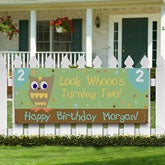 Owl Personalized Birthday Banner birthday gift