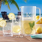 Personalized Outdoor Drinkware Set - Pitcher & Drinking Glasses - 8727
