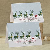 Personalized Deer Silhouette Christmas Cards - 8770 Personalized Deer Silhouette Christmas Cards - 8770