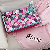 Personalized Lap Desk - Confetti Dot, Pink Fleece Blanket