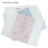Blue Personalized First Communion Invitations with Vellum Jacket