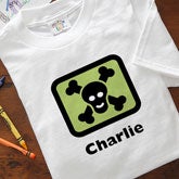 Personalized Kids Halloween Clothes - Skull & Crossbones - 9144