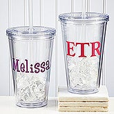 Personalized Reusable Drink Cup - Insulated Acrylic - 9153 Personalized Reusable Drink Cup - Insulated Acrylic - 9153