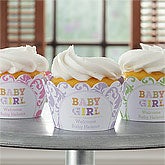 Personalized Baby Cupcake Wrappers - Baby Girl - 9222