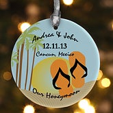 Honeymoon Paradise Personalized Ornament