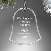 Personalized Corporate Christmas Ornament - Glass Bell - 9282