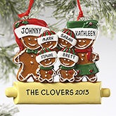 Personalized Gingerbread Family Christmas Ornament - 9366